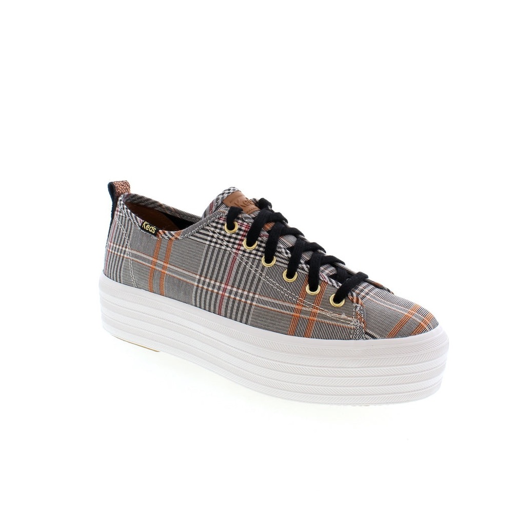 KEDS TRIPLE UP PLAID - BLACK MULTI - Size 8.5